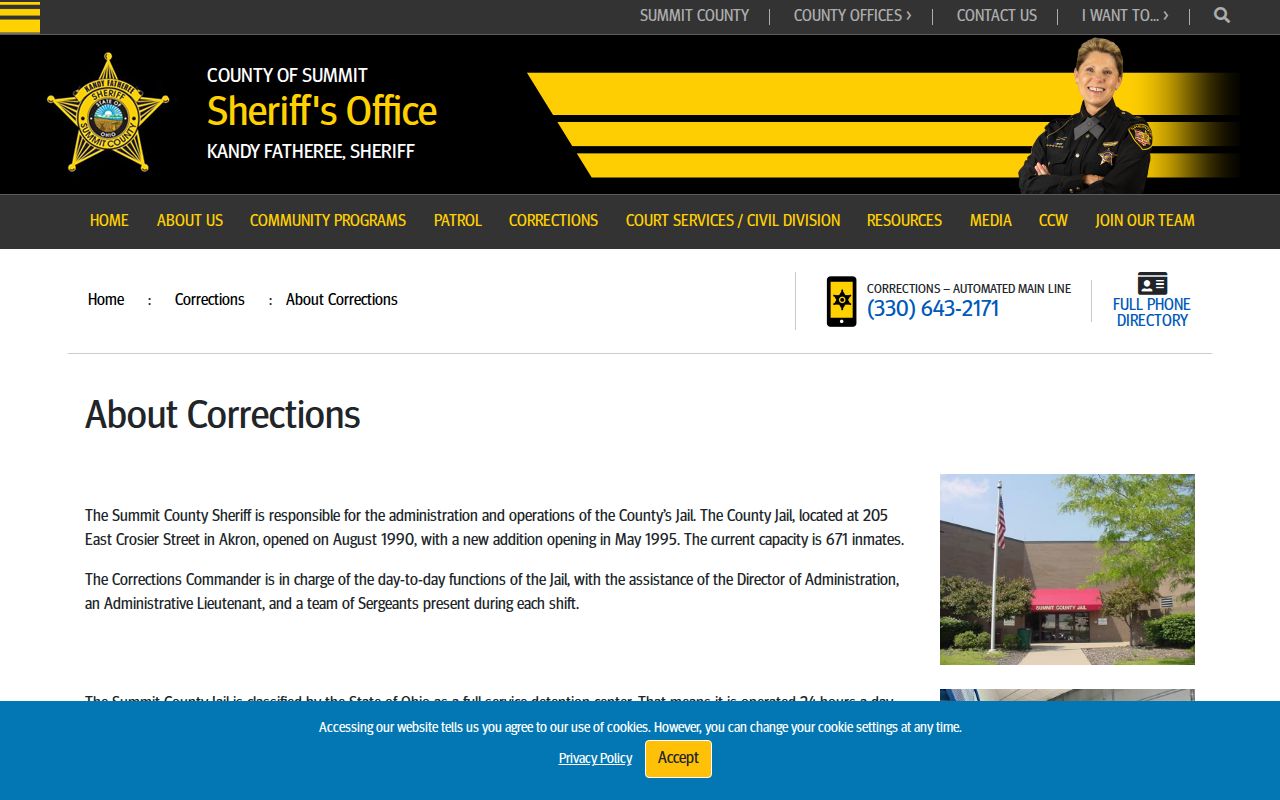 Summit County Jail release setting, history, and capacity