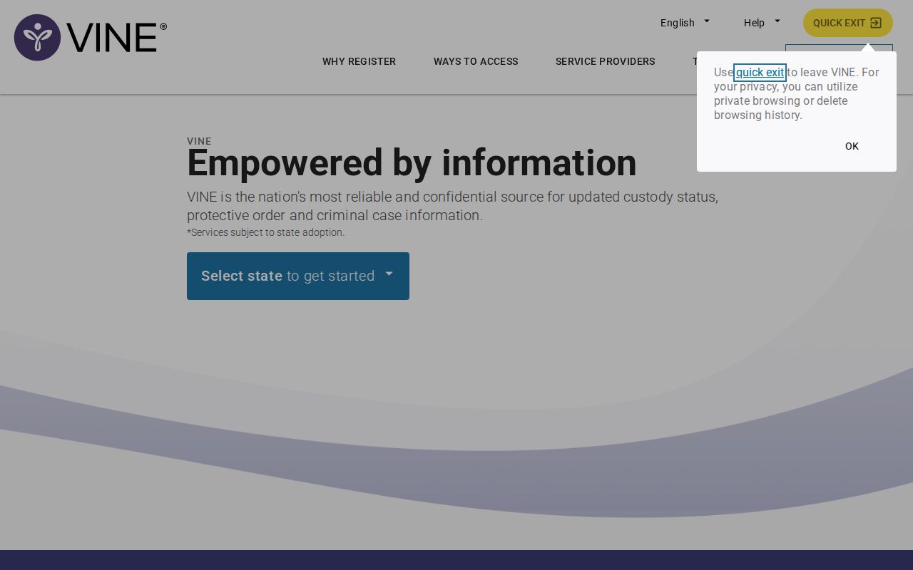 VINELink search for Summit County release notifications